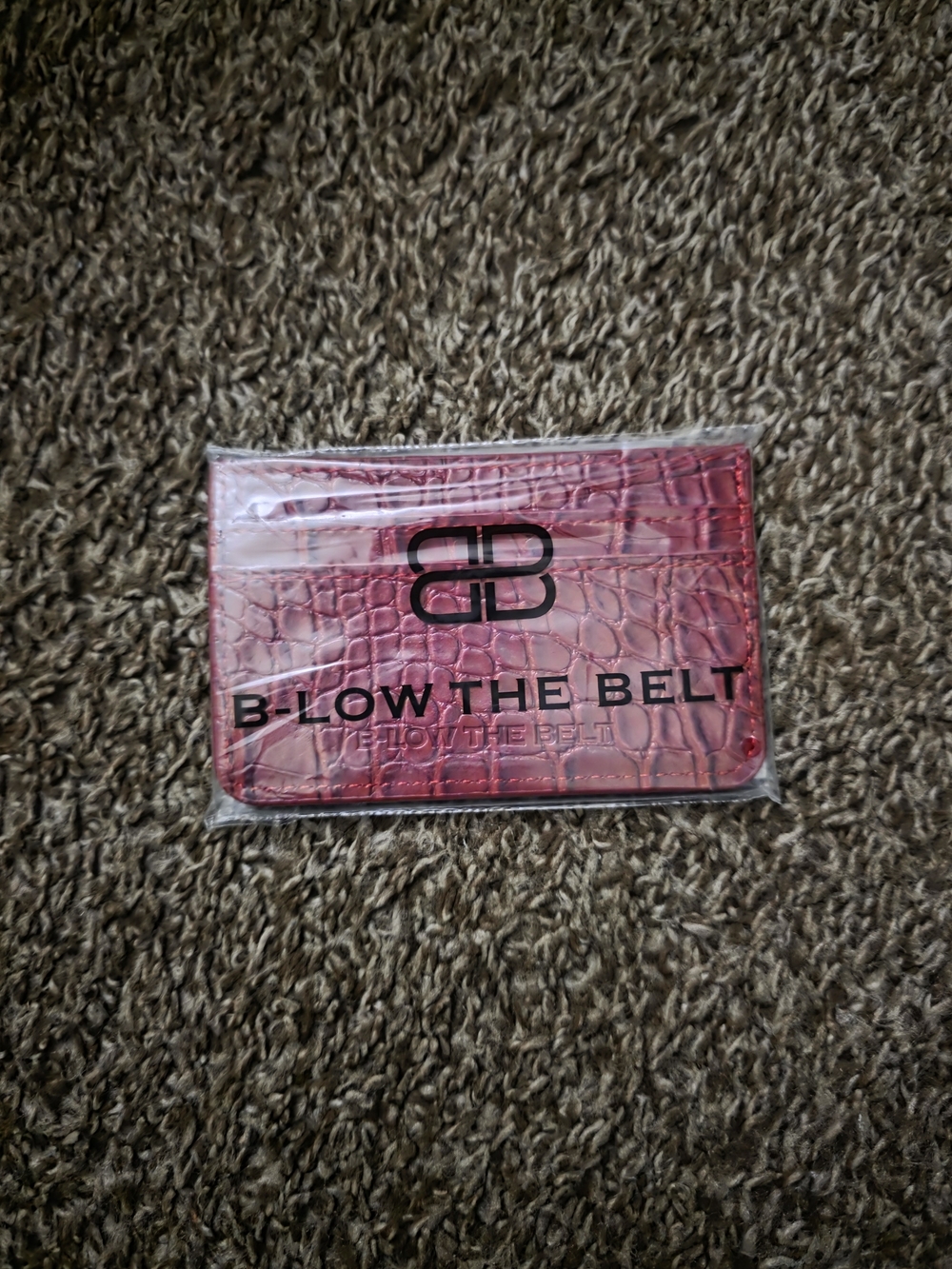 B-Low The Belt Croc Embossed Card Holder in Pink